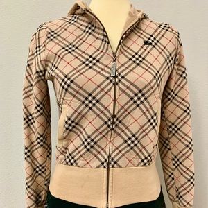 💯Authentic Burberry Check Hoodie Jacket